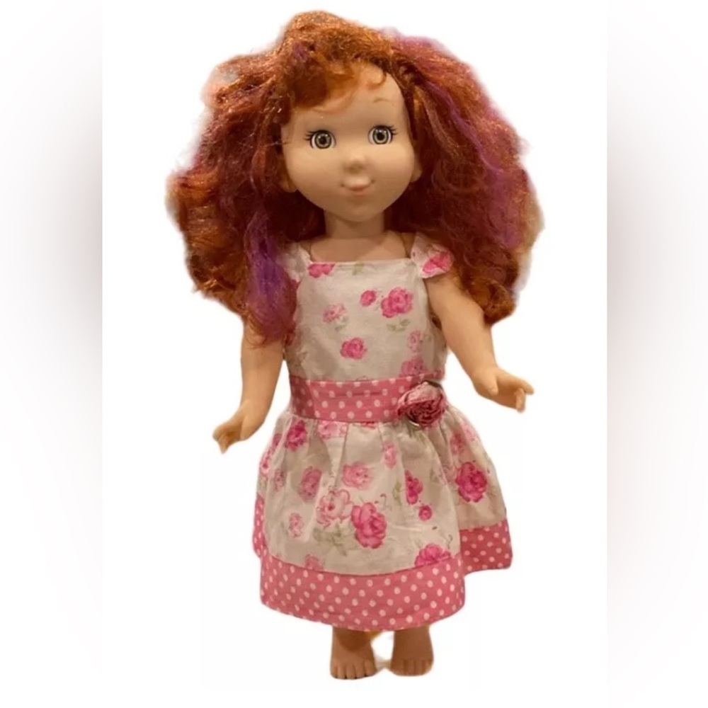 2008 Jakks Pacific Fancy Nancy 18" Doll Wearing Floral Dress not Original Outfit